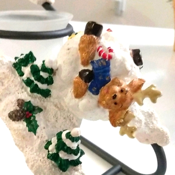 Vintage Sledding Santa Candle Holders Christmas Decor with Cute Reindeers 10x14" - Picture 8 of 10